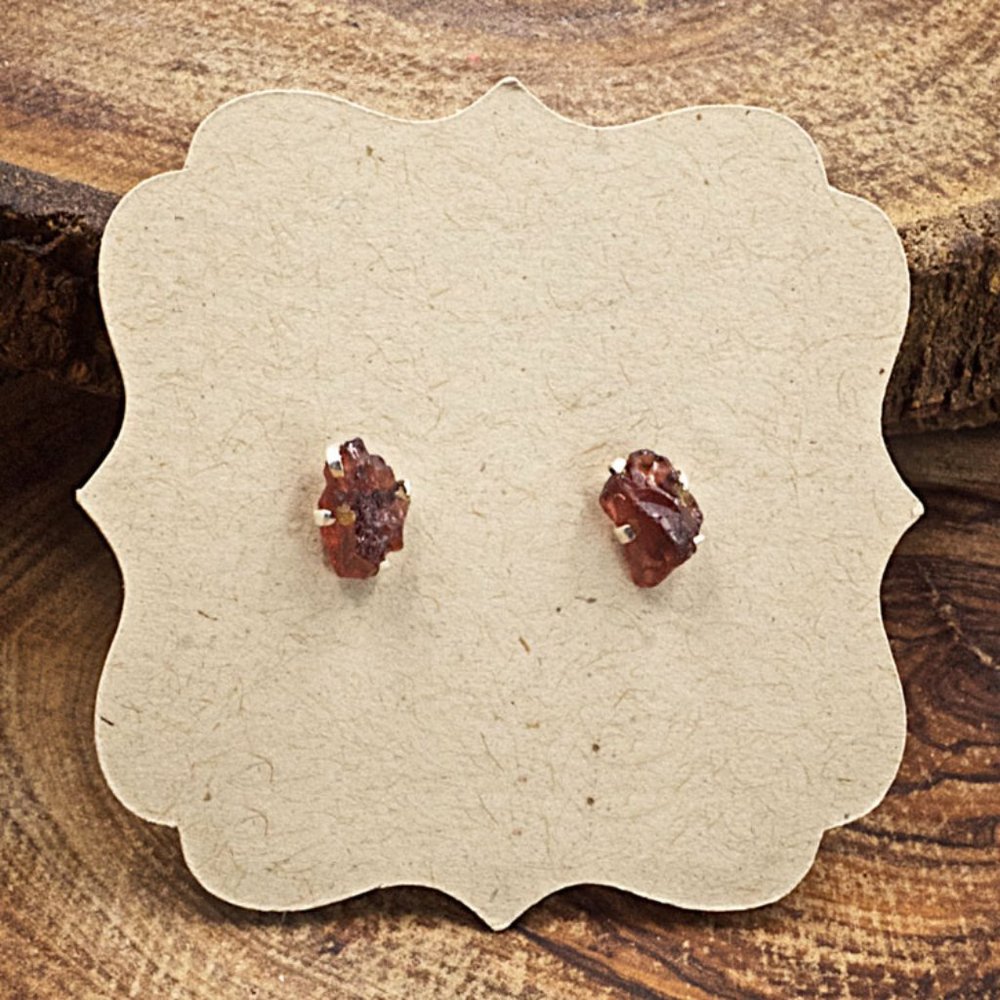 Garnet and Sterling Silver Crystal Stud Earrings - Choose the pair you want